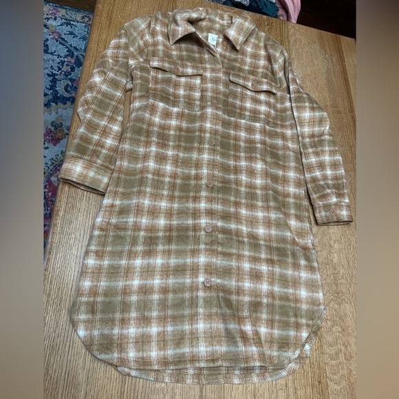 Jessica Simpson NWT Romi long plaid flannel button up sz Medium 20” p2p - Picture 5 of 10